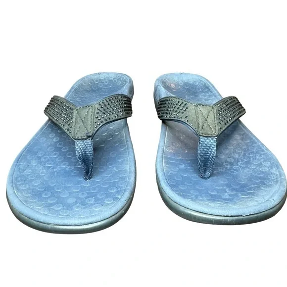 Vionic Tide Rhinestone Thong Sandals Size 7 Navy - Picture 7 of 10